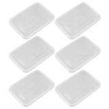 10PCS Disposable Lunch Box Microwavable Disposable Transparent Rectangular Food Container with Lid 500ML