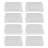 10PCS Disposable Lunch Box Microwavable Disposable Transparent Rectangular Food Container with Lid 500ML - Low Angle