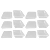10PCS Disposable Lunch Box Microwavable Disposable Transparent Rectangular Food Container with Lid 500ML