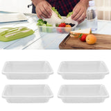 10PCS Disposable Lunch Box Microwavable Disposable Transparent Rectangular Food Container with Lid 500ML