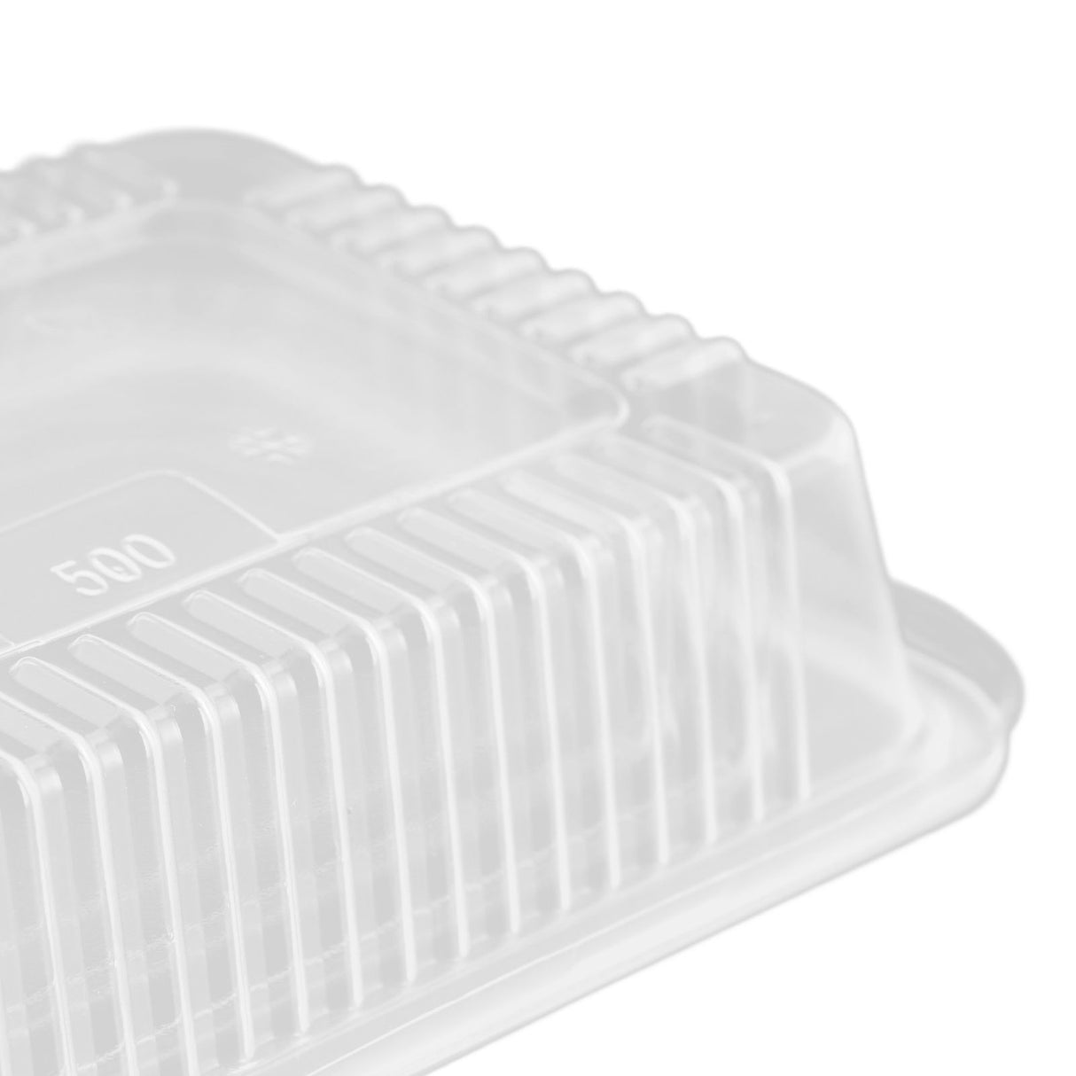 10PCS Disposable Lunch Box Microwavable Disposable Transparent Rectangular Food Container with Lid 500ML