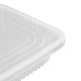 10PCS Disposable Lunch Box Microwavable Disposable Transparent Rectangular Food Container with Lid 500ML - Extra Image