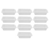 10PCS Disposable Lunch Box Microwavable Disposable Transparent Rectangular Food Container with Lid 650ML
