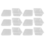 10PCS Disposable Lunch Box Microwavable Disposable Transparent Rectangular Food Container with Lid 650ML - Top-Down View
