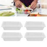 10PCS Disposable Lunch Box Microwavable Disposable Transparent Rectangular Food Container with Lid 650ML