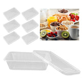 10PCS Disposable Lunch Box Microwavable Disposable Transparent Rectangular Food Container with Lid 650ML