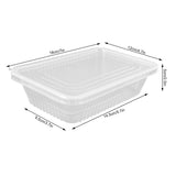10PCS Disposable Lunch Box Microwavable Disposable Transparent Rectangular Food Container with Lid 650ML