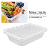 10PCS Disposable Lunch Box Microwavable Disposable Transparent Rectangular Food Container with Lid 650ML - Extra Image