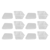 10PCS Disposable Lunch Box Microwavable Disposable Transparent Rectangular Food Container with Lid 750ML