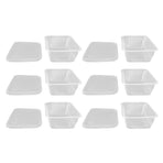 10PCS Disposable Lunch Box Microwavable Disposable Transparent Rectangular Food Container with Lid 750ML