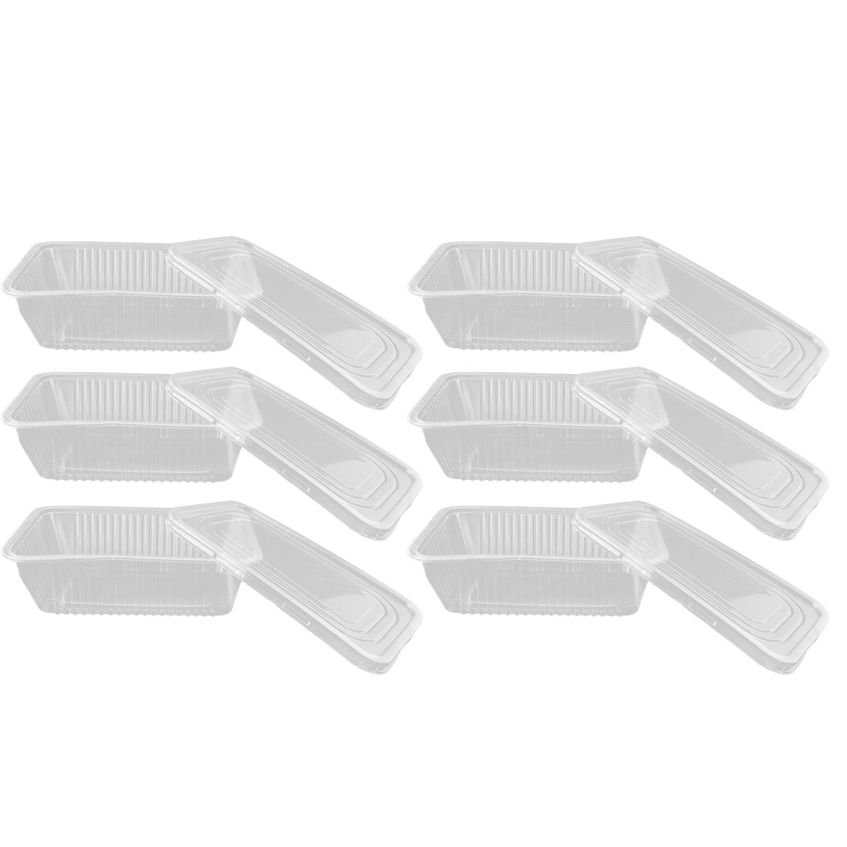 10PCS Disposable Lunch Box Microwavable Disposable Transparent Rectangular Food Container with Lid 750ML