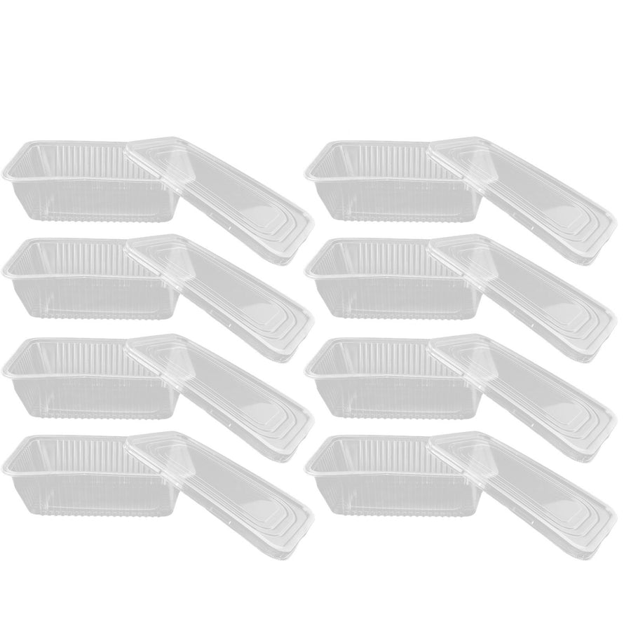 10PCS Disposable Lunch Box Microwavable Disposable Transparent Rectangular Food Container with Lid 750ML