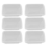 10PCS Disposable Lunch Box Microwavable Disposable Transparent Rectangular Food Container with Lid 750ML
