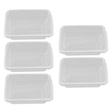 10PCS Disposable Lunch Box Microwavable Disposable Transparent Rectangular Food Container with Lid 750ML