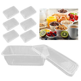 10PCS Disposable Lunch Box Microwavable Disposable Transparent Rectangular Food Container with Lid 750ML