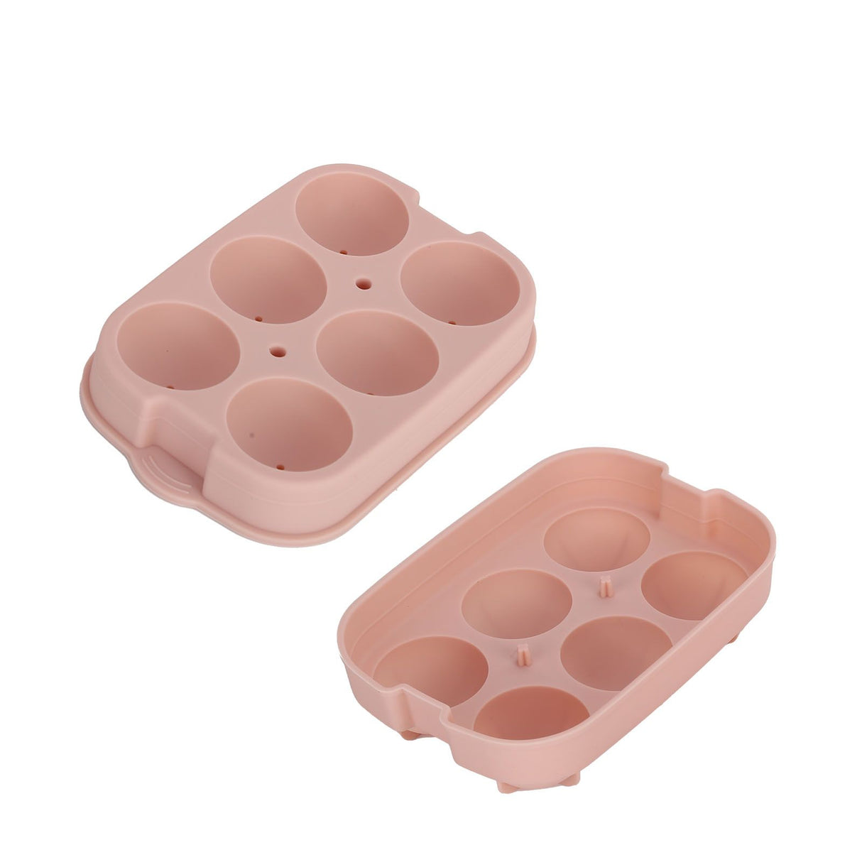 Silicone DIY Ice Cubes Mold Ice Ball Maker Mould Tray for Home Bar Party Cocktail UseLight Pink 6Hole 45mm