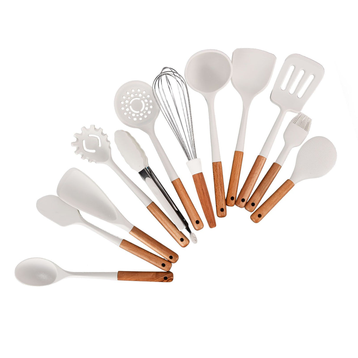 12Pcs Silicone Cooking Utensil Set White Nordic Minimalist Style NonStick Kitchenware Kit for Kitchen Gadgets