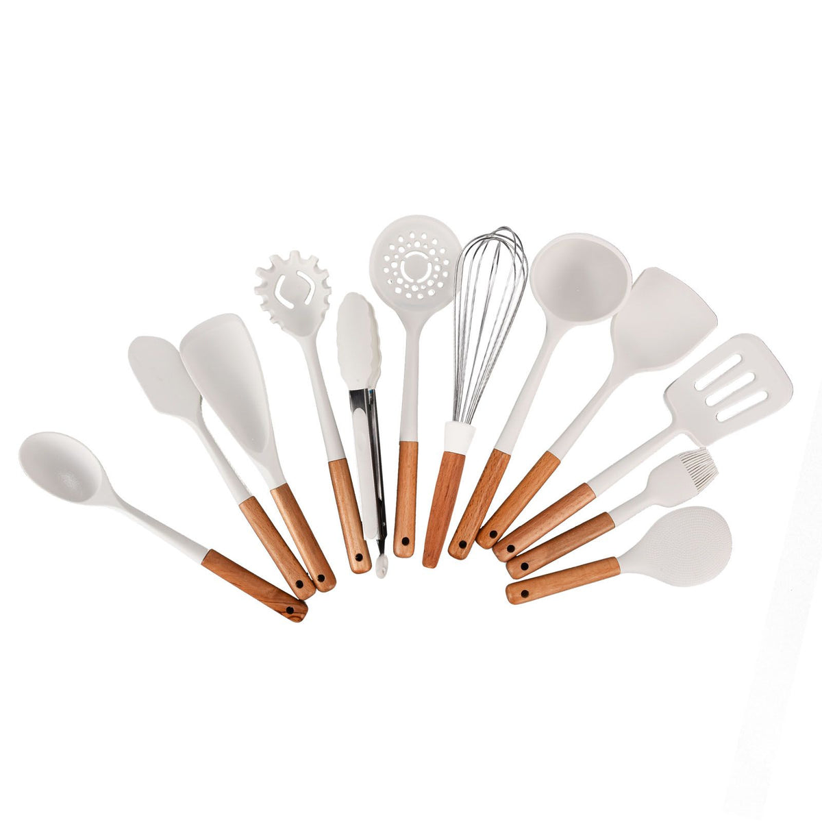 12Pcs Silicone Cooking Utensil Set White Nordic Minimalist Style NonStick Kitchenware Kit for Kitchen Gadgets