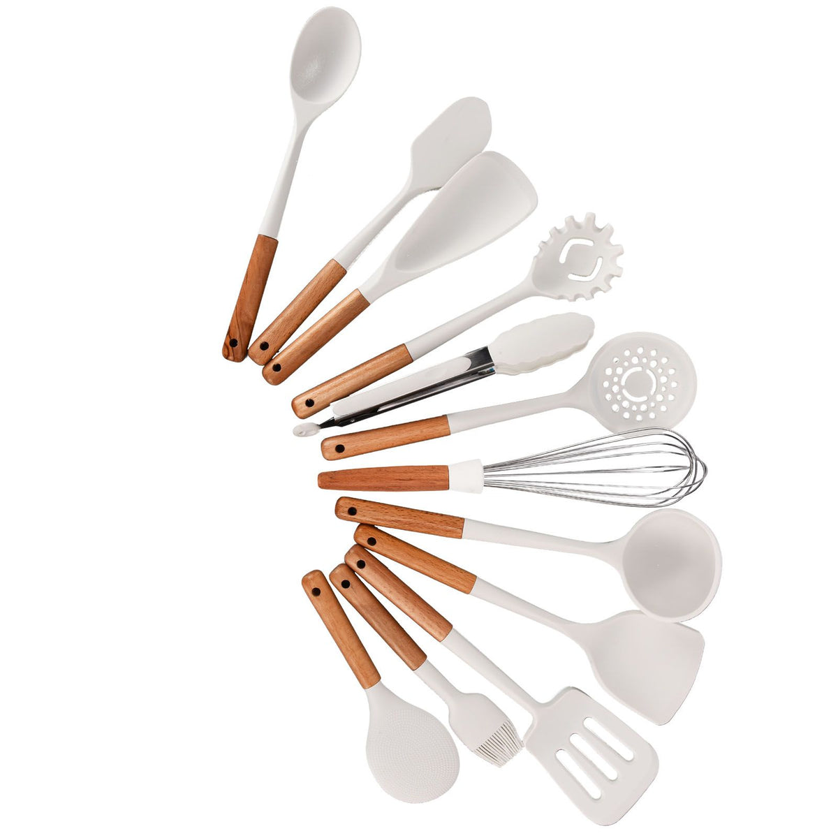 12Pcs Silicone Cooking Utensil Set White Nordic Minimalist Style NonStick Kitchenware Kit for Kitchen Gadgets