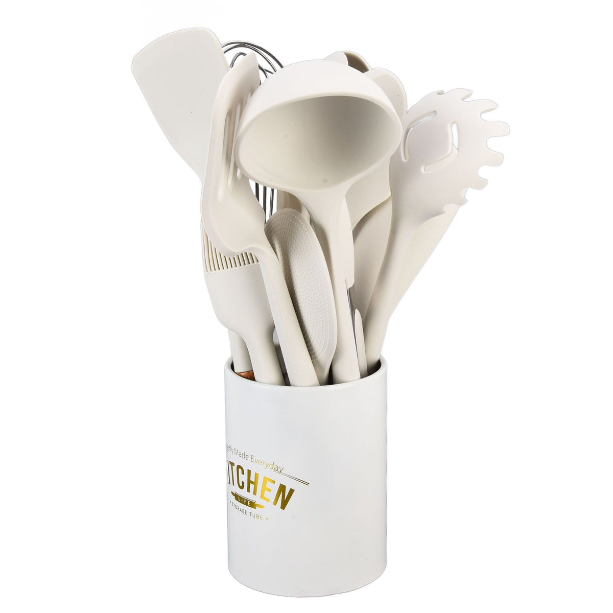 12Pcs Silicone Cooking Utensil Set White Nordic Minimalist Style NonStick Kitchenware Kit for Kitchen Gadgets