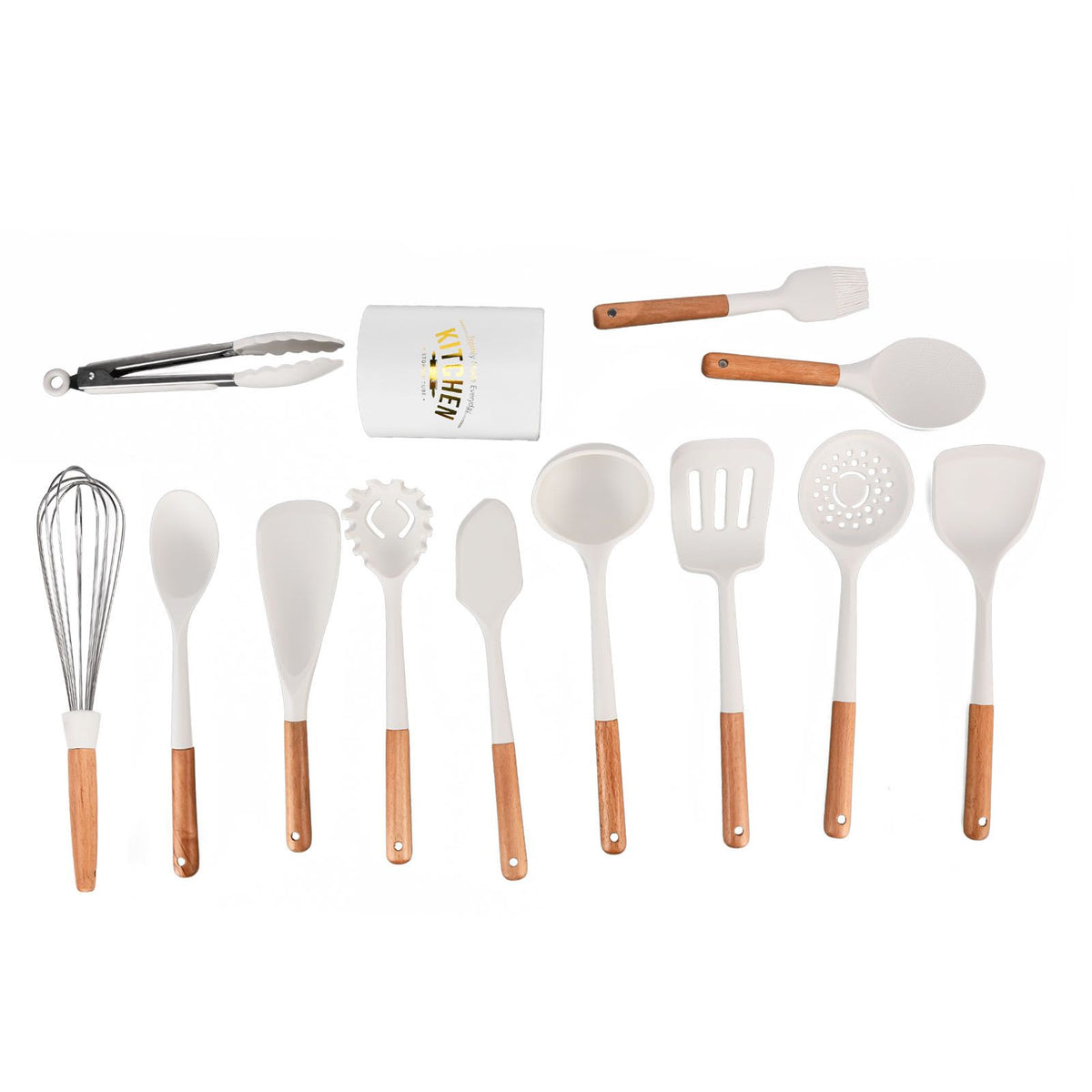 12Pcs Silicone Cooking Utensil Set White Nordic Minimalist Style NonStick Kitchenware Kit for Kitchen Gadgets