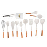 12Pcs Silicone Cooking Utensil Set White Nordic Minimalist Style NonStick Kitchenware Kit for Kitchen Gadgets - Extra Image