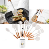 12Pcs Silicone Cooking Utensil Set White Nordic Minimalist Style NonStick Kitchenware Kit for Kitchen Gadgets