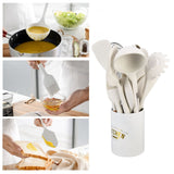 12Pcs Silicone Cooking Utensil Set White Nordic Minimalist Style NonStick Kitchenware Kit for Kitchen Gadgets