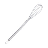 Hand Push Egg Whisk Stainless Steel Home Egg Beater for Beating Blending Whisking Beating Stirring - Side View