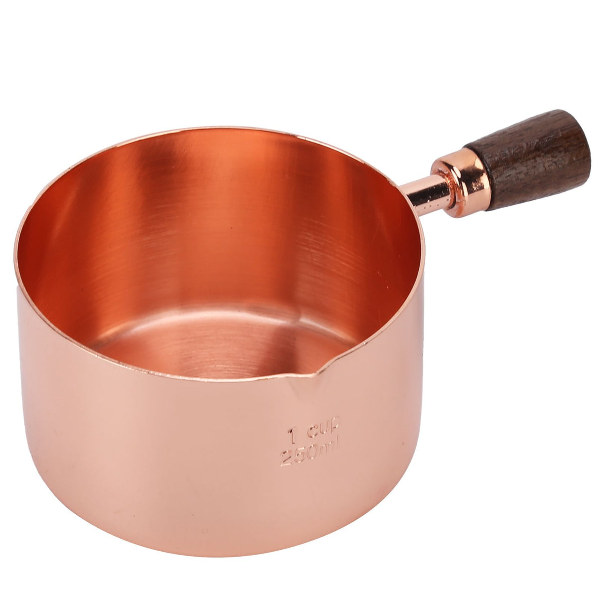Sauce Pan Wooden Handle Rose Gold Stainless Steel Sauce Pot for Cooking Kitchen Ware1cup