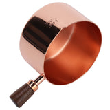Sauce Pan Wooden Handle Rose Gold Stainless Steel Sauce Pot for Cooking Kitchen Ware1cup - Close-Up Angle