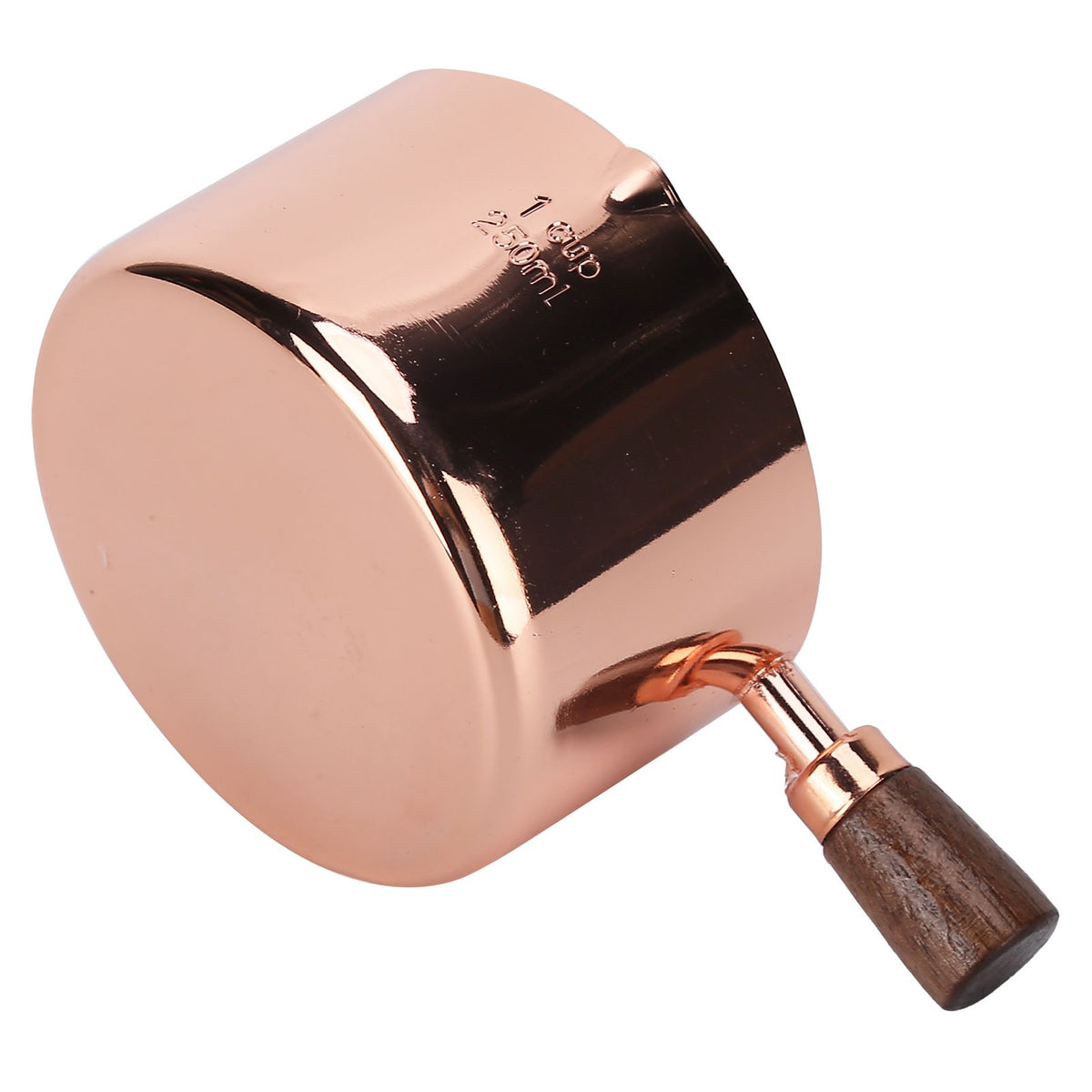 Sauce Pan Wooden Handle Rose Gold Stainless Steel Sauce Pot for Cooking Kitchen Ware1cup