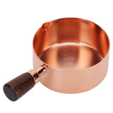 Sauce Pan Wooden Handle Rose Gold Stainless Steel Sauce Pot for Cooking Kitchen Ware1/2cup - Front View