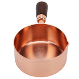 Sauce Pan Wooden Handle Rose Gold Stainless Steel Sauce Pot for Cooking Kitchen Ware1/2cup - Rear View