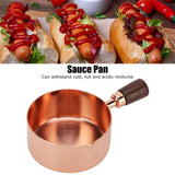 Sauce Pan Wooden Handle Rose Gold Stainless Steel Sauce Pot for Cooking Kitchen Ware1/2cup