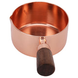 Sauce Pan Wooden Handle Rose Gold Stainless Steel Sauce Pot for Cooking Kitchen Ware1/3cup - Side View
