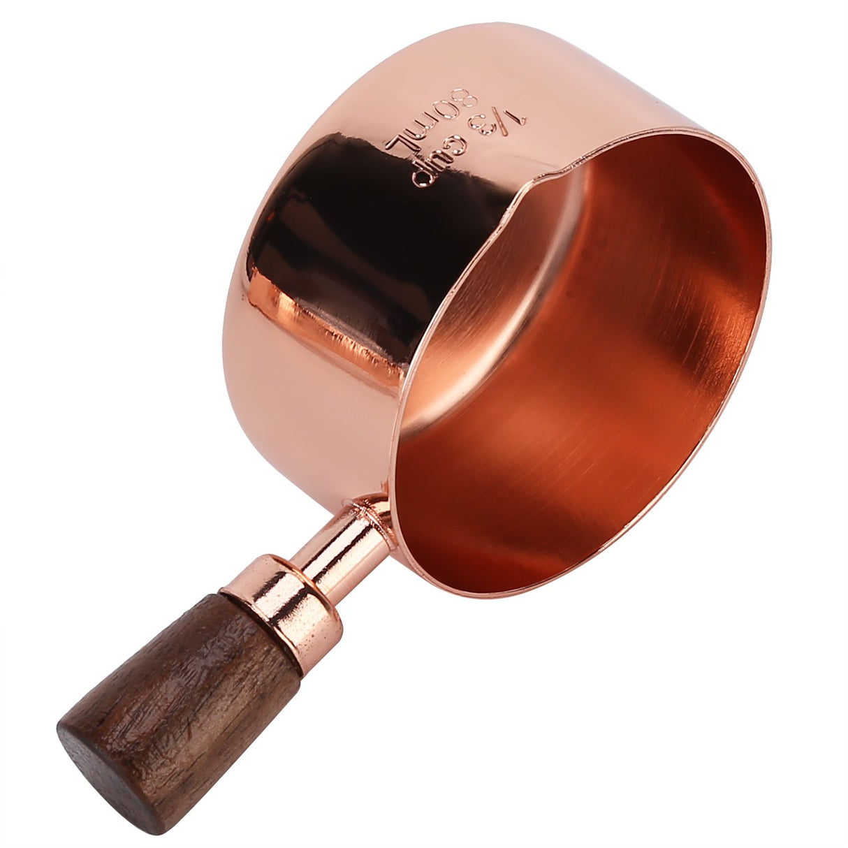 Sauce Pan Wooden Handle Rose Gold Stainless Steel Sauce Pot for Cooking Kitchen Ware1/3cup