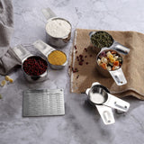 7Pcs/Set Stainless Steel Measuring Cup Measuring Spoon with Scale Baking Tool for Home Kitchen