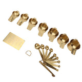 18PCS Measuring Cup Stainless Steel Gold Coffee Spoon Cup Set Baking Scale Measuring Scoop Cup Set