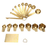 18PCS Measuring Cup Stainless Steel Gold Coffee Spoon Cup Set Baking Scale Measuring Scoop Cup Set - Extra Image