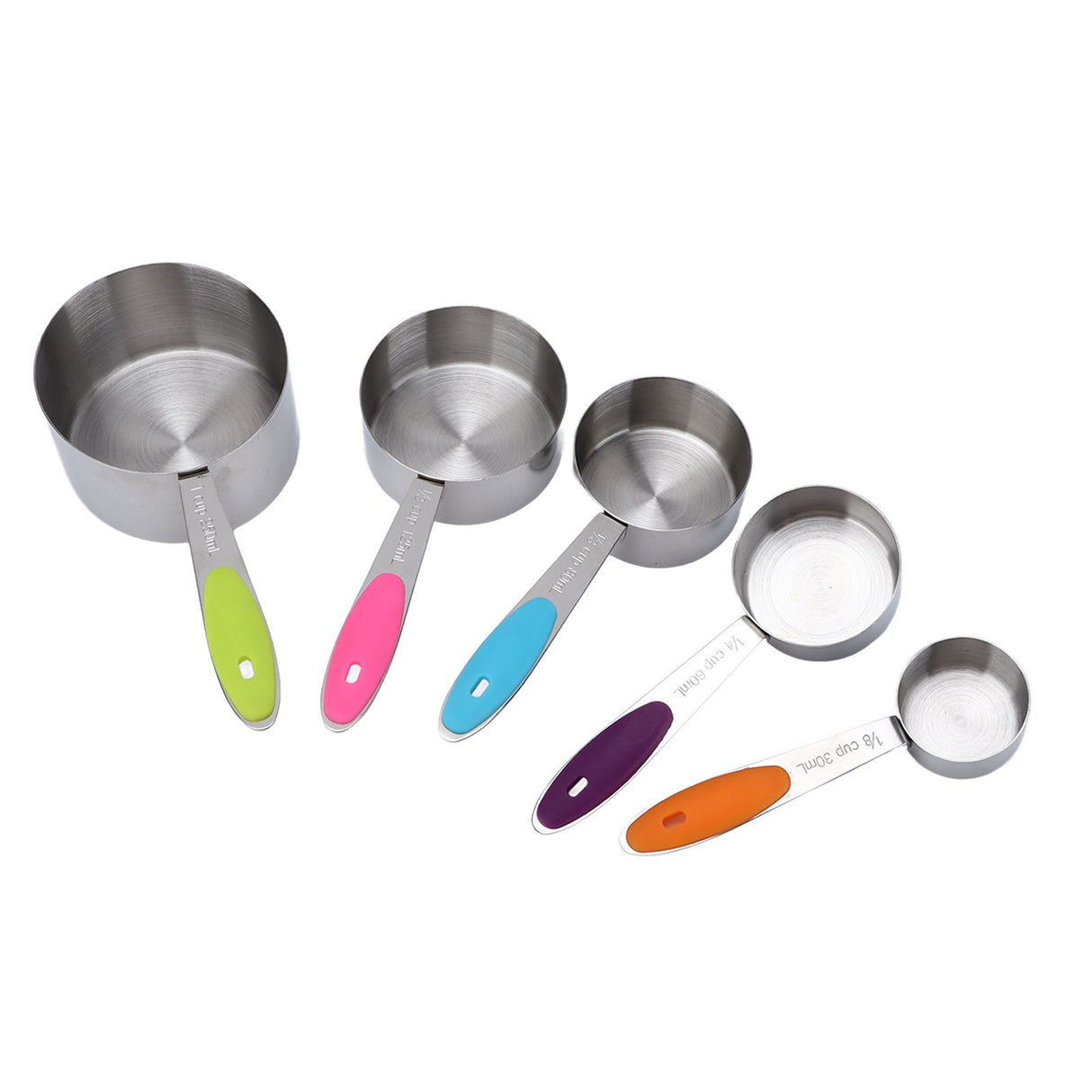 10Pcs/Set Stainless Steel Spoon Kitchen Baking Tools with Silicone Handle Removable Buckle