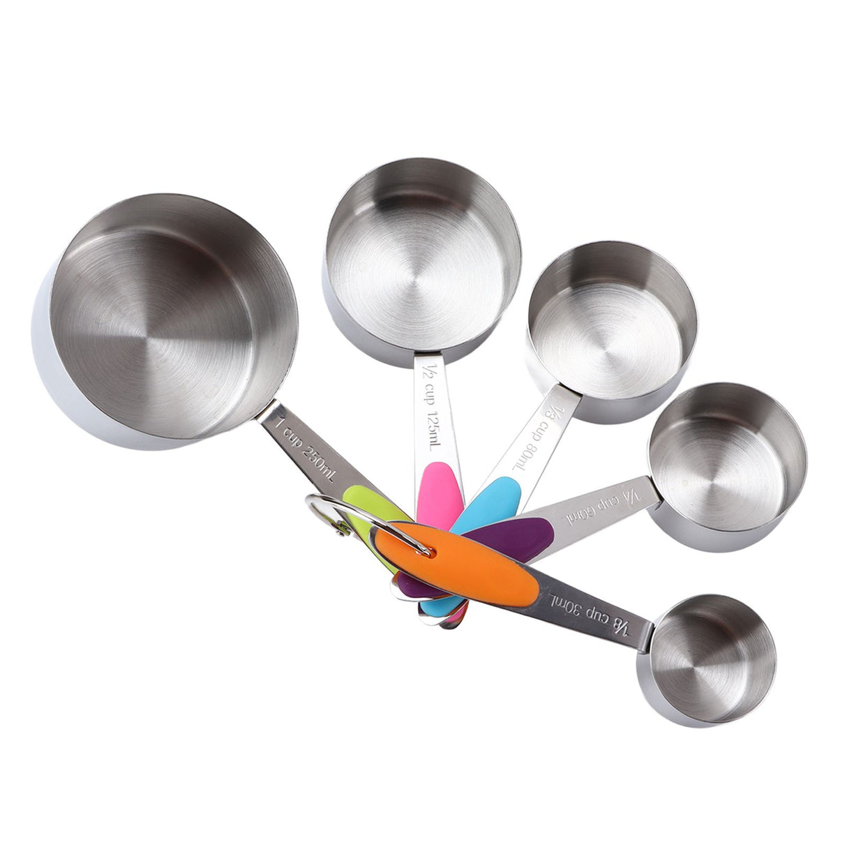 10Pcs/Set Stainless Steel Spoon Kitchen Baking Tools with Silicone Handle Removable Buckle