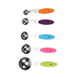 10Pcs/Set Stainless Steel Spoon Kitchen Baking Tools with Silicone Handle Removable Buckle - Low Angle