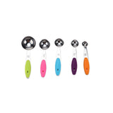 10Pcs/Set Stainless Steel Spoon Kitchen Baking Tools with Silicone Handle Removable Buckle