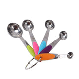 10Pcs/Set Stainless Steel Spoon Kitchen Baking Tools with Silicone Handle Removable Buckle