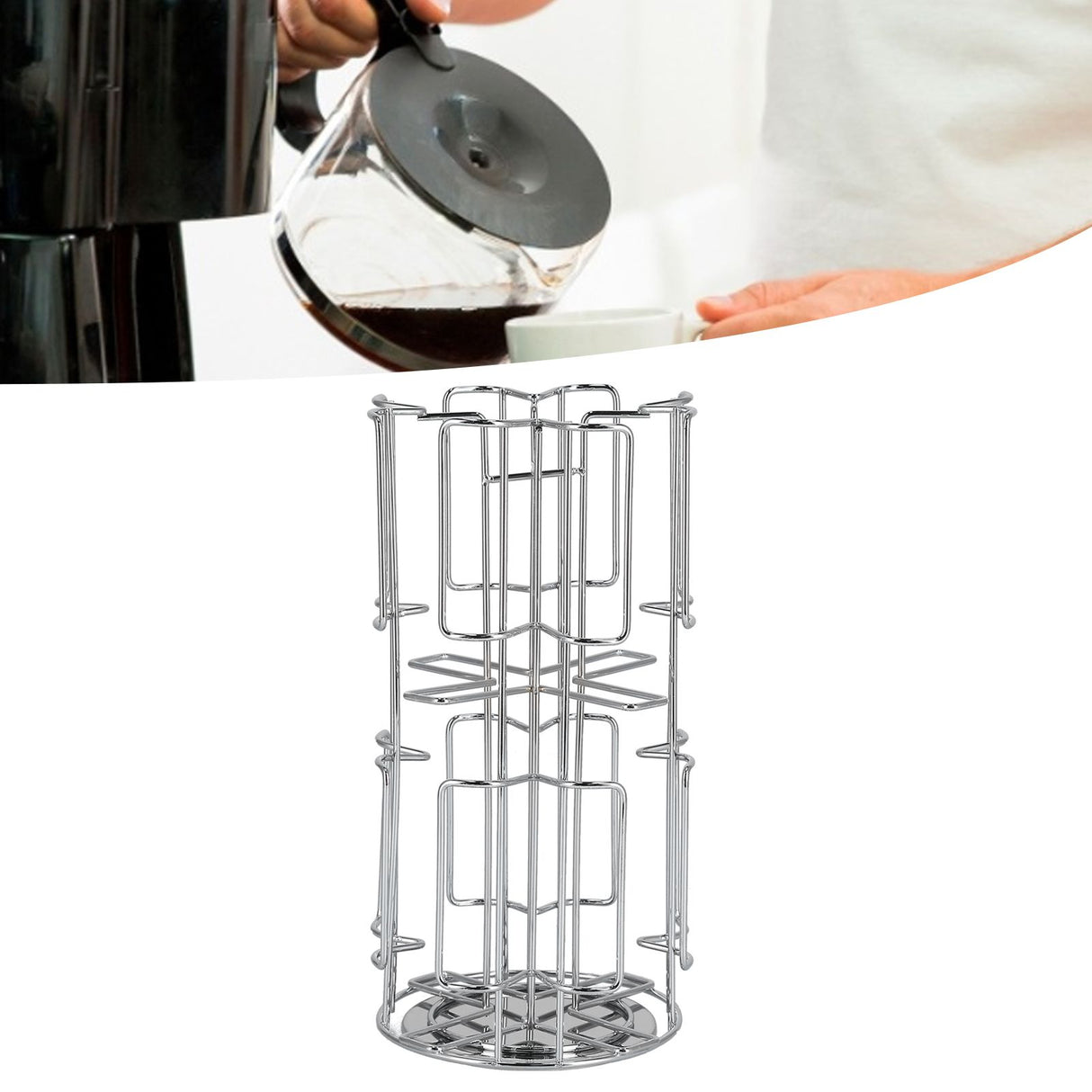 Household Coffee Capsule Holder Rotatable Storage Rack Shelf for 64Pcs Capsule Kitchen