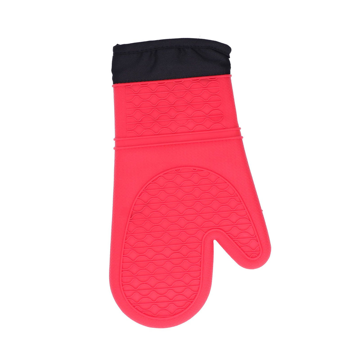 Silicone Oven Mitts with Cotton Heat Insulated Anti Scalding Baking Gloves for Home KitchenRed