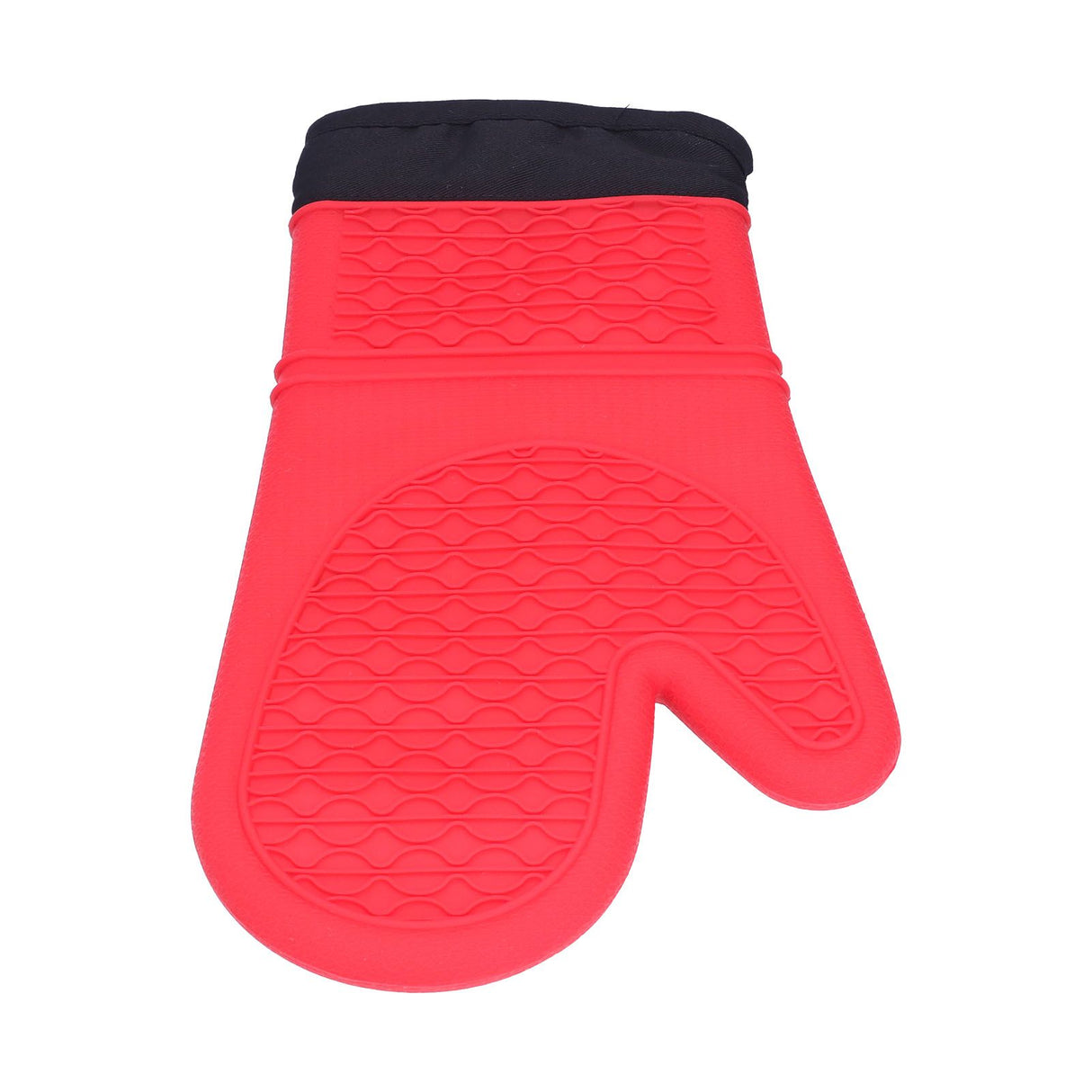 Silicone Oven Mitts with Cotton Heat Insulated Anti Scalding Baking Gloves for Home KitchenRed