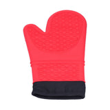 Silicone Oven Mitts with Cotton Heat Insulated Anti Scalding Baking Gloves for Home KitchenRed