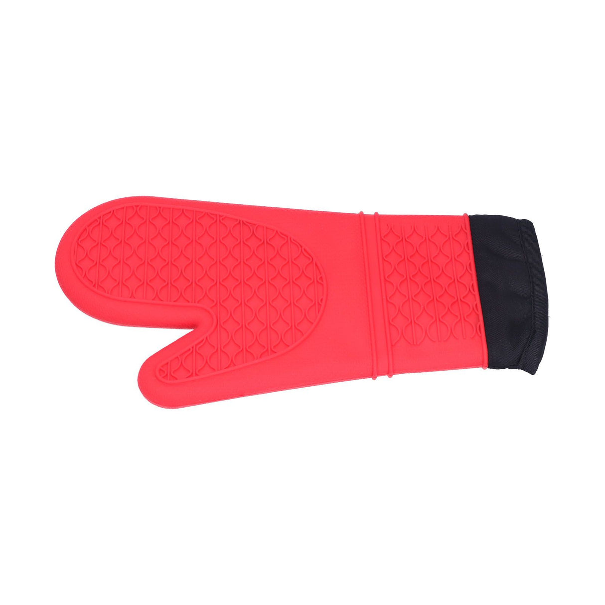 Silicone Oven Mitts with Cotton Heat Insulated Anti Scalding Baking Gloves for Home KitchenRed